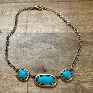 Ralph Lauren Turquoise and Brass Necklace